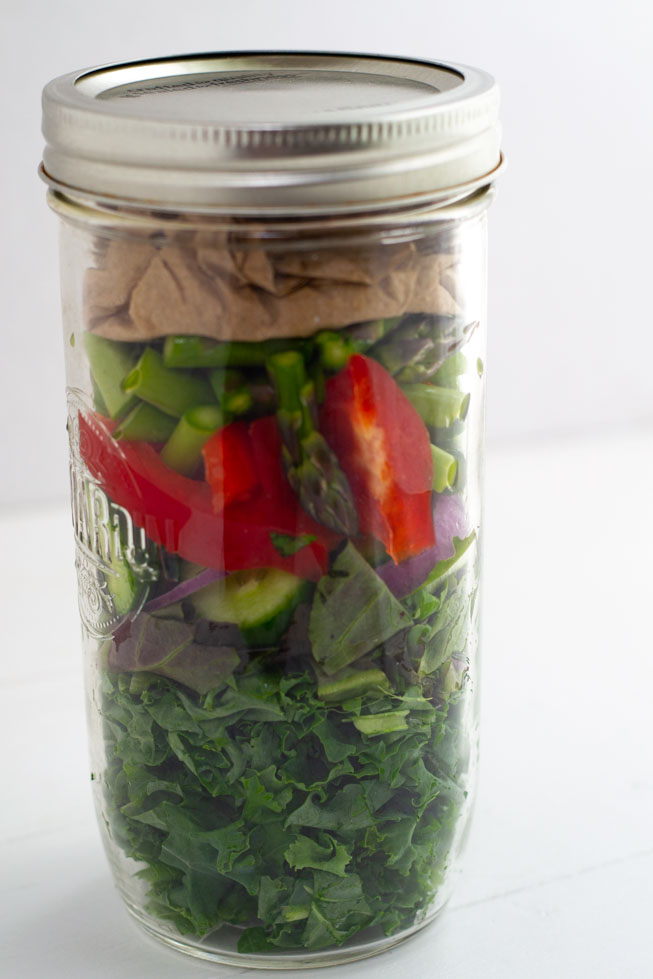 salad in mason jar